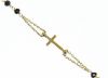 Picture of Rosary crew-neck Necklace with Miraculous Medal of Our Lady of Graces and Cross and through Chain gr 5,2 Yellow Gold 18k with Onyx Unisex Woman Man