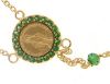 Picture of Long Rosary Necklace with Miraculous Medal of Our Lady of Graces Cross Light Spots and Emerald gr 5 Yellow Gold 18k green Zircons for Woman, Boy and Girl