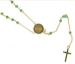 Immagine di Collana Rosario lunga con Medaglia Madonna Miracolosa e Croce punti luce e smeraldo opaco gr 5 Oro giallo 18kt con Zirconi verdi Donna Bimba Bimbo