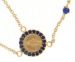 Picture of Long Rosary Necklace with Miraculous Medal of Our Lady of Graces Cross Light Spots and Sapphire gr 5 Yellow Gold 18k blue ZirconsUnisex Woman Man Boy Girl