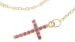 Picture of Rosary Cuff Bracelet with Miraculous Medal of Our Lady of Graces Cross Light Spots and Ruby gr 2,8 Yellow Gold 18k with red Zircons for Woman and Girl