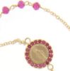 Imagen de Brazalete Pulsera Rosario con Medalla Nuestra Señora Milagrosa y Cruz puntos de luz y Rubí gr 2,8 Oro amarillo 18kt con Zircones rojospara Mujer y Niña