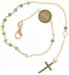 Imagen de Brazalete Pulsera Rosario con Medalla Nuestra Señora Milagrosa y Cruz puntos de luz gr 2,8 Oro amarillo 18kt con Zircones verdes para Mujer y para Niña y Niño