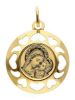 Picture of Madonna and Child Sacred Medal Round Pendant gr 1 Yellow Gold 18k with heart Frame for Woman