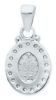 Picture of Miracolous Madonna Our Lady of Graces with Crown and Light Spots Coining Sacred Oval Medal Pendant gr 2 White Gold 18k with Zircons for Woman