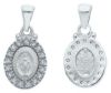 Picture of Miracolous Madonna Our Lady of Graces with Crown and Light Spots Coining Sacred Oval Medal Pendant gr 2 White Gold 18k with Zircons for Woman