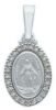 Immagine di Madonna Miracolosa con Corona punti luce Medaglia Sacra Pendente ovale Conio gr 3 Oro bianco 18kt con Zirconi da Donna