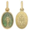 Immagine di Madonna Miracolosa Medaglia Sacra Pendente ovale Conio gr 1,5 Oro giallo 18kt con Smalto verde da Donna