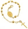 Picture of Rosary Cuff Bracelet with Miraculous Medal of Our Lady of Graces and Cross gr 5,7 Yellow Gold 18k with Smooth Spheres Unisex Woman Man