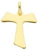 Picture of Saint Francis Tau Cross Pendant gr 2,2 Yellow Gold 18k relief printed plate Unisex Woman Man