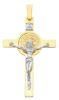 Picture of Saint Benedict Cross with INRI Pendant gr 9,3 Bicolour yellow white solid Gold 18k Unisex Woman Man