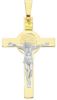 Picture of Saint Benedict Cross with INRI Pendant gr 5,4 Bicolour yellow white solid Gold 18k Unisex Woman Man