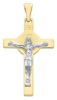 Picture of Saint Benedict Cross with INRI Pendant gr 3 Bicolour yellow white solid Gold 18k Unisex Woman Man