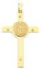 Picture of Saint Benedict Cross with INRI Pendant gr 9,3 Bicolour yellow white solid Gold 18k Unisex Woman Man