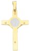 Picture of Saint Benedict Cross with INRI Pendant gr 5,4 Bicolour yellow white solid Gold 18k Unisex Woman Man