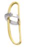 Picture of Cross with slanted ring arms and Light Spots Pendant gr 1,6 Bicolour yellow white Gold 18k with Zircons for Woman