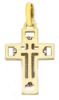 Picture of Double arch Cross Pendant gr 3 Bicolour yellow white solid Gold 18k for Man