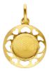 Picture of Madonna Our Lady of Sorrows Sacred Medal Round Pendant gr 1 Yellow Gold 18k with heart Frame for Woman