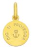 Picture of Jesus Christ the Redeemer and Prayer Dio ti protegga Coining Sacred Medal Round Pendant gr 0,9 Yellow Gold 18k with smooth edge for Man