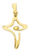 Picture of Modern Design Stylized Cross Pendant gr 2 Bicolour yellow white Gold 18k Hollow Tube for Woman