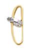 Picture of Cross with slanted ring arms and Light Spots Pendant gr 1,15 Bicolour yellow white Gold 18k with Zircons for Woman