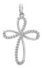 Picture of Flower Cross with Light Spots Pendant gr 1,95 White Gold 18k with Zircons for Woman