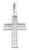 Picture of Straight Cross with Light Spots Pendant gr 3 White Gold 18k with Zircons for Woman