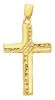 Picture of Decorated Straight Cross Pendant gr 1,5 Tricolor yellow white and rose Gold 18k Hollow Tube Unisex Woman Man