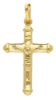 Picture of Straight Cross with Body of Christ and INRI Pendant gr 1,5 Yellow Gold 18k Hollow Tube Unisex Woman Man