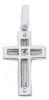 Picture of Double convex Cross Pendant gr 3,2 White solid Gold 18k Unisex Woman Man