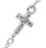 Picture of Crew-neck Necklace with large and small Cross with Light Spots gr 2,6 White Gold 18k with Zircons for Woman