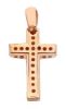 Picture of Perforated convex Cross Pendant gr 1,3 Rose Gold 18k Hollow Tube Unisex Woman Man