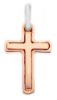 Picture of Simple Straight Cross Pendant gr 1,7 Rose solid Gold 18k Unisex Woman Man