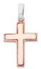 Picture of Simple Straight Cross Pendant gr 2,7 Rose solid Gold 18k Unisex Woman Man