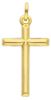 Picture of Decorated Straight Cross Pendant gr 0,8 Yellow Gold 18k Hollow Tube Unisex Woman Man