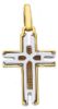 Picture of Modern Design Cross Pendant gr 3,5 Bicolour yellow white solid Gold 18k for Man