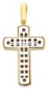 Picture of Modern Design Cross with screws Pendant gr 13 Bicolour yellow white solid Gold 18k for Man