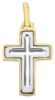 Picture of Latin triple Cross Pendant gr 3,6 Bicolour yellow white solid Gold 18k Unisex Woman Man