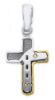 Picture of Modern Design Cross Pendant gr 2,1 Bicolour yellow white solid Gold 18k Unisex Woman Man