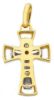 Picture of Double rounded Cross Pendant gr 2,8 Bicolour yellow white solid Gold 18k Unisex Woman Man