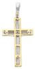 Picture of Perforated Double Cross modern style Pendant gr 3,5 Bicolour yellow white solid Gold 18k Unisex Woman Man