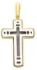 Picture of Double rounded Cross Pendant gr 15,2 Bicolour yellow white solid Gold 18k Unisex Woman Man