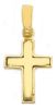 Picture of Smooth convex Cross Pendant gr 2,3 Yellow solid Gold 18k Unisex Woman Man