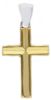 Picture of Double Cross modern style Pendant gr 1,8 Bicolour yellow white Gold 18k Hollow Tube Unisex Woman Man