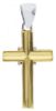 Picture of Convex Straight Cross with knot Pendant gr 1,45 Bicolour yellow white Gold 18k Hollow Tube Unisex Woman Man