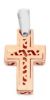 Picture of Squared perforated Cross Pendant gr 2,2 Bicolour rose white Gold 18k Hollow Tube Unisex Woman Man