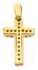 Picture of Perforated convex Cross Pendant gr 1,3 Bicolour yellow white Gold 18k Hollow Tube Unisex Woman Man