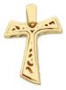 Picture of Saint Francis rounded Tau Cross Pendant gr 1 Bicolour yellow white Gold 18k Hollow Tube Unisex Woman Man