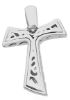 Picture of Saint Francis rounded Tau Cross Pendant gr 1,7 White Gold 18k Hollow Tube Unisex Woman Man