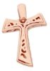 Picture of Saint Francis rounded Tau Cross Pendant gr 1,7 Bicolour rose white Gold 18k Hollow Tube Unisex Woman Man